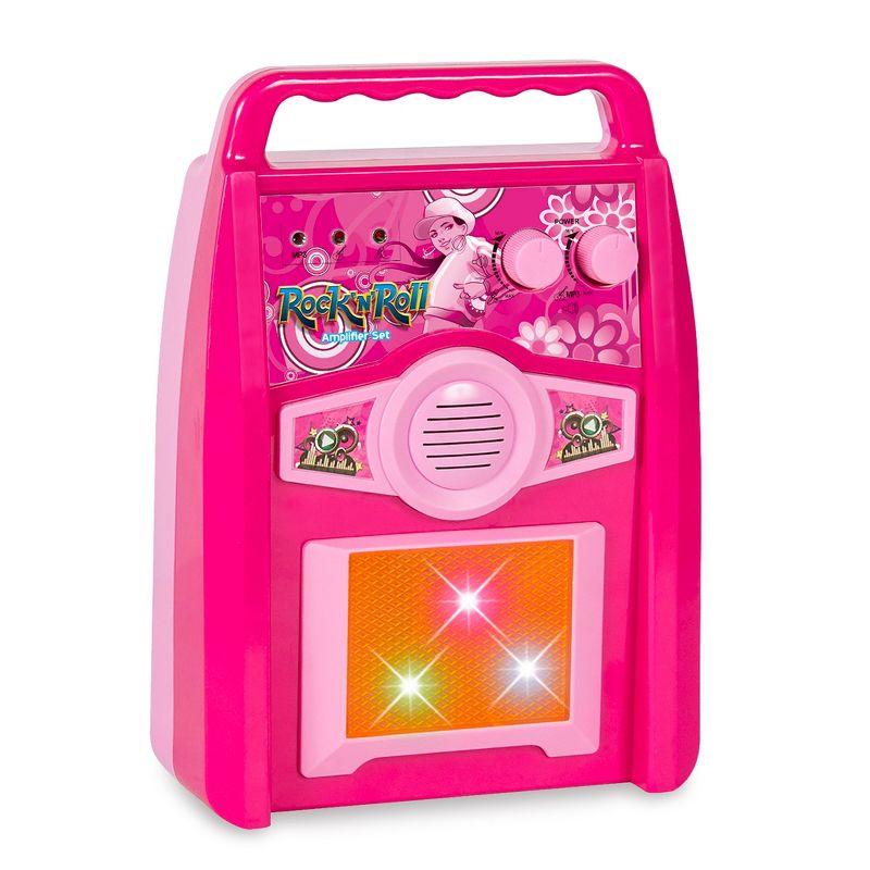 Best Choice Products Kids Electric Musical Guitar Toy Play Set w/ 6 Demo Songs, Whammy Bar, Microphone - Pink