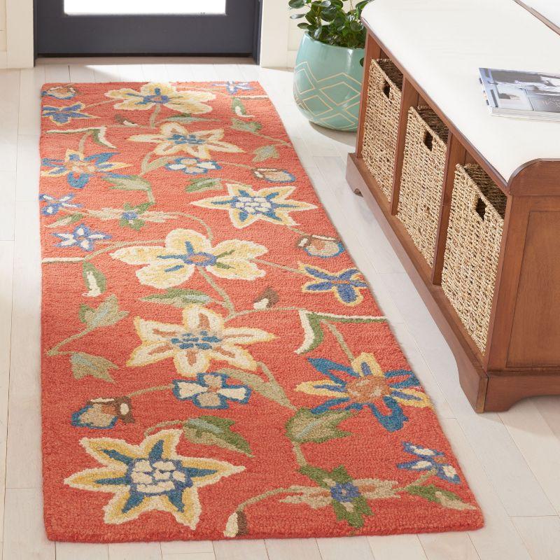 Blossom BLM673 Hand Hooked Runner Rug - Rust/Multi - 2'3"x8' - Safavieh.