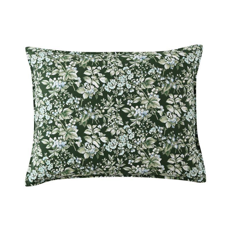 Bramble Floral Green Cotton Full/Queen Duvet Cover Set