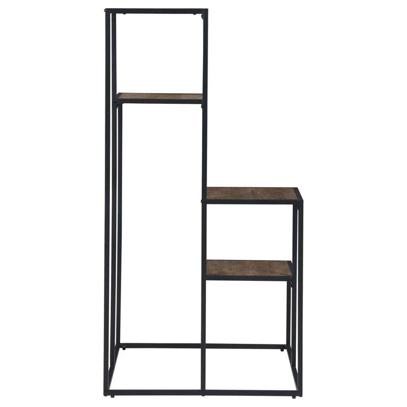Coaster 50" Rito Industrial 4 Tier Display Shelf Rustic Brown/Black