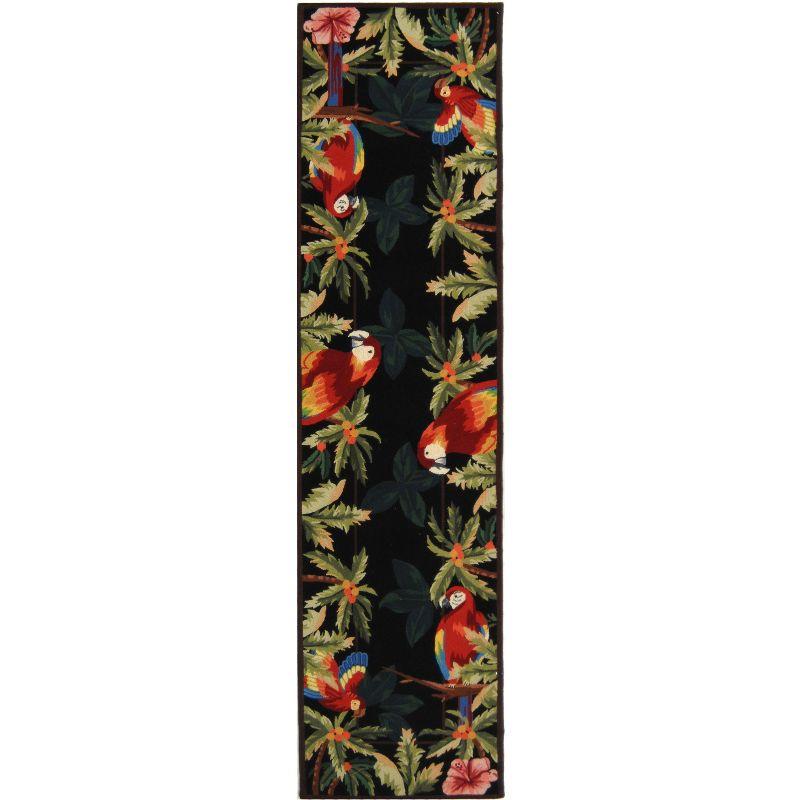 Chelsea HK296 Hand Hooked Runner Rug - Black - 2'6"x6' - Safavieh.