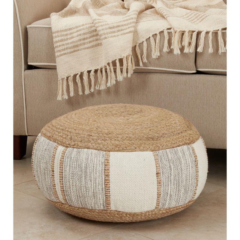 Saro Lifestyle Woven Pouf, 20"x10" Round, Natural