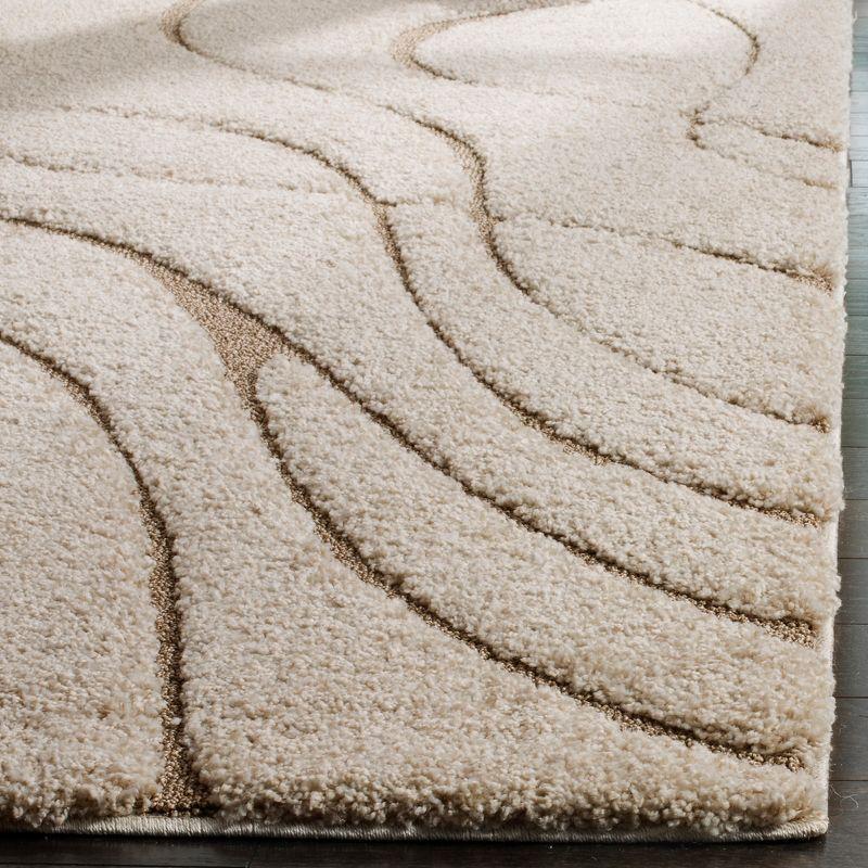 Florida Shag SG471 Power Loomed Indoor Area Rug - Cream/Beige - 5'3"x7'6" - Safavieh