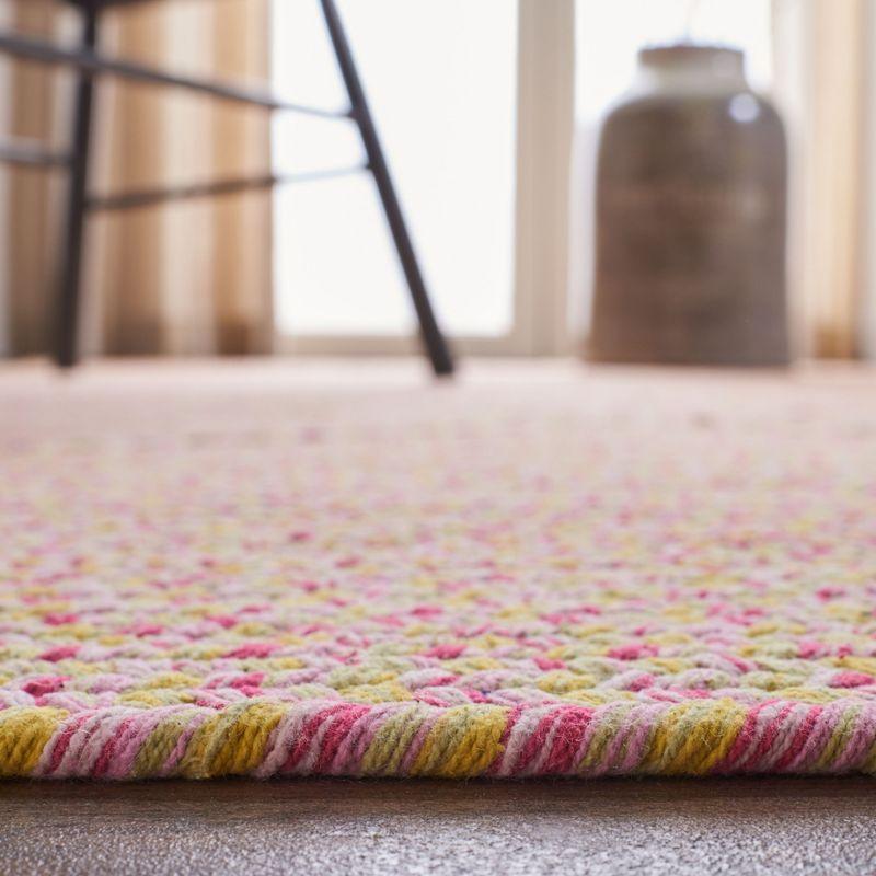 Handmade Red Cotton Braided Reversible Area Rug