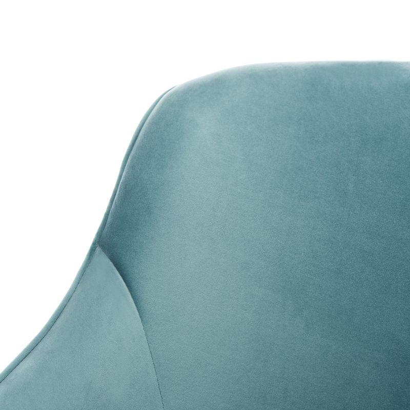 Seafoam Velvet Swivel Arm Chair with Metal Base