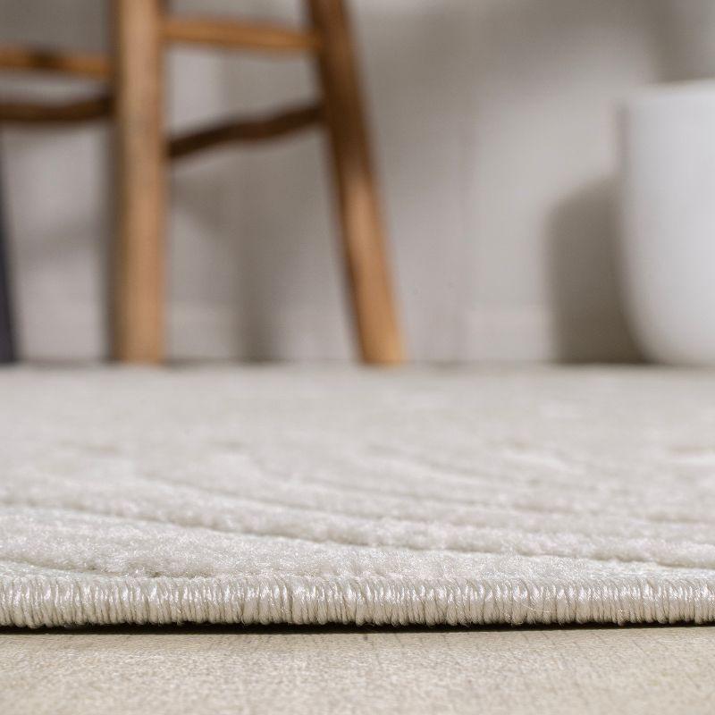 JONATHAN Y Maribo High-Low Abstract Groovy Striped Cream/Ivory 2 ft. x 8 ft. Indoor/Outdoor Runner Rug