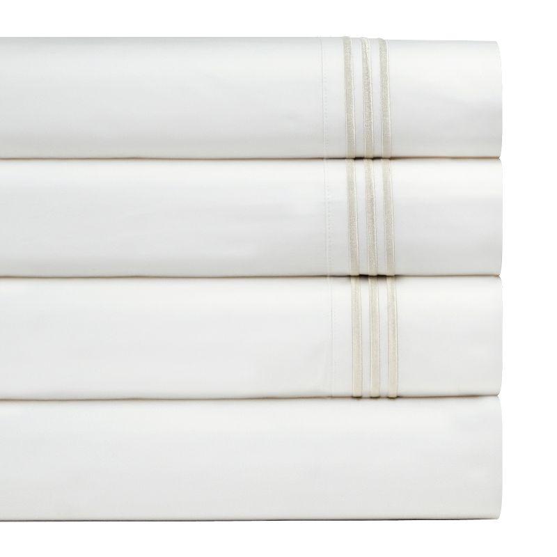 Ivory Queen Egyptian Cotton Embroidered Deep Pocket Sheet Set