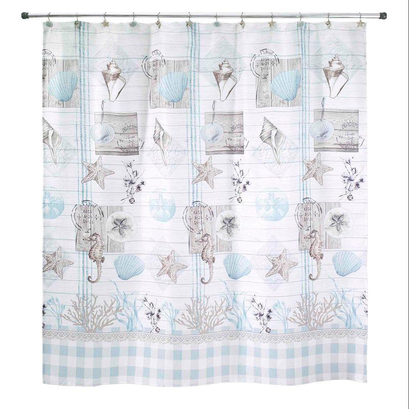 Avanti Linens Farmhouse Shell Shower Curtain & Hook Set