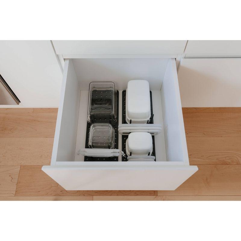 Charcoal Adjustable 2-Piece Drawer Organizer Set