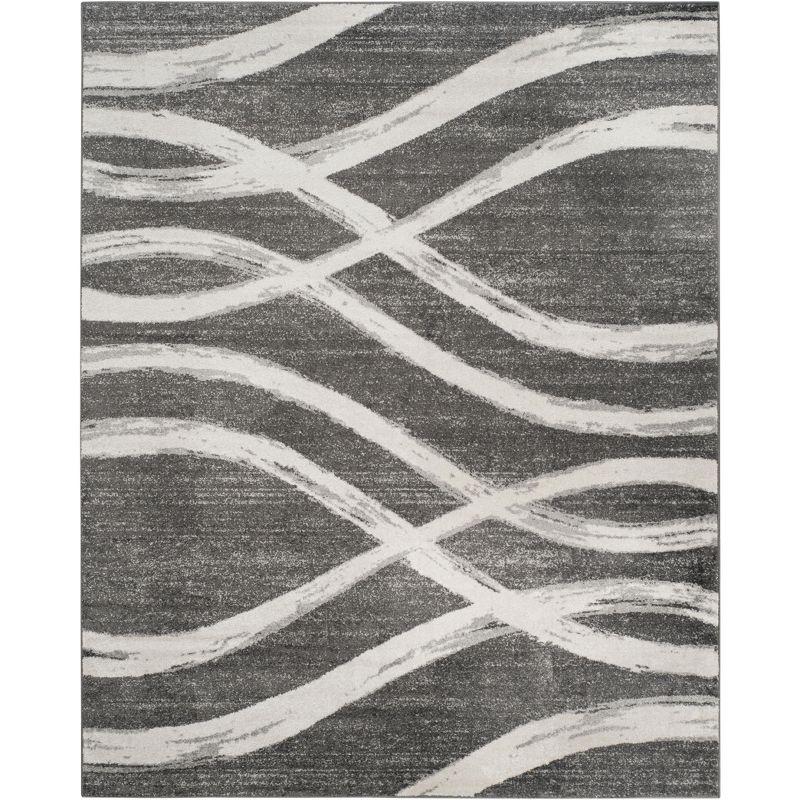 Charcoal and Ivory 6' x 9' Abstract Area Rug