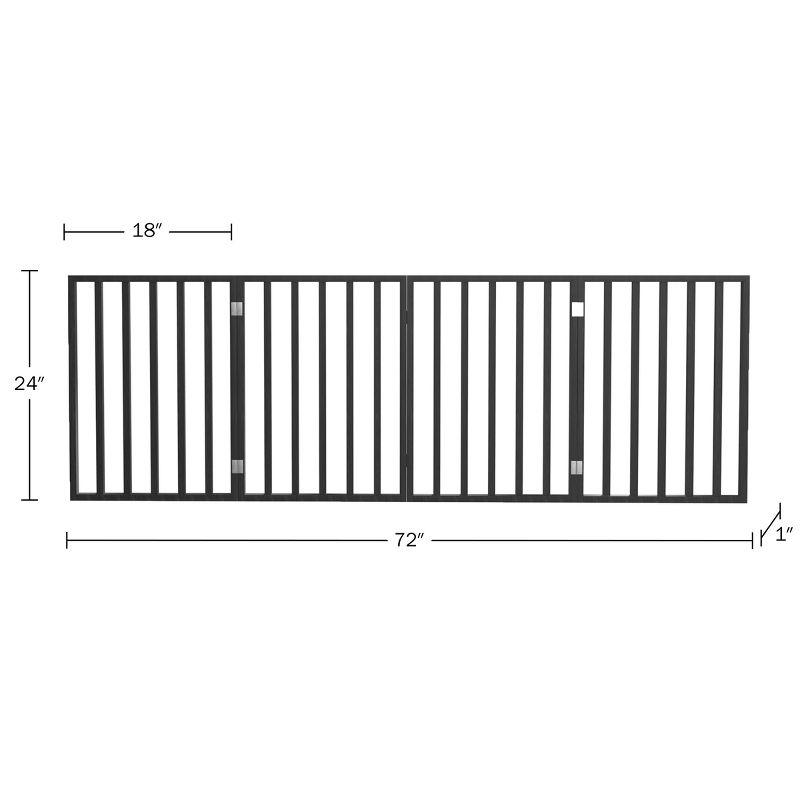 Pet Adobe 4-Panel Indoor Foldable Pet Gate, Black