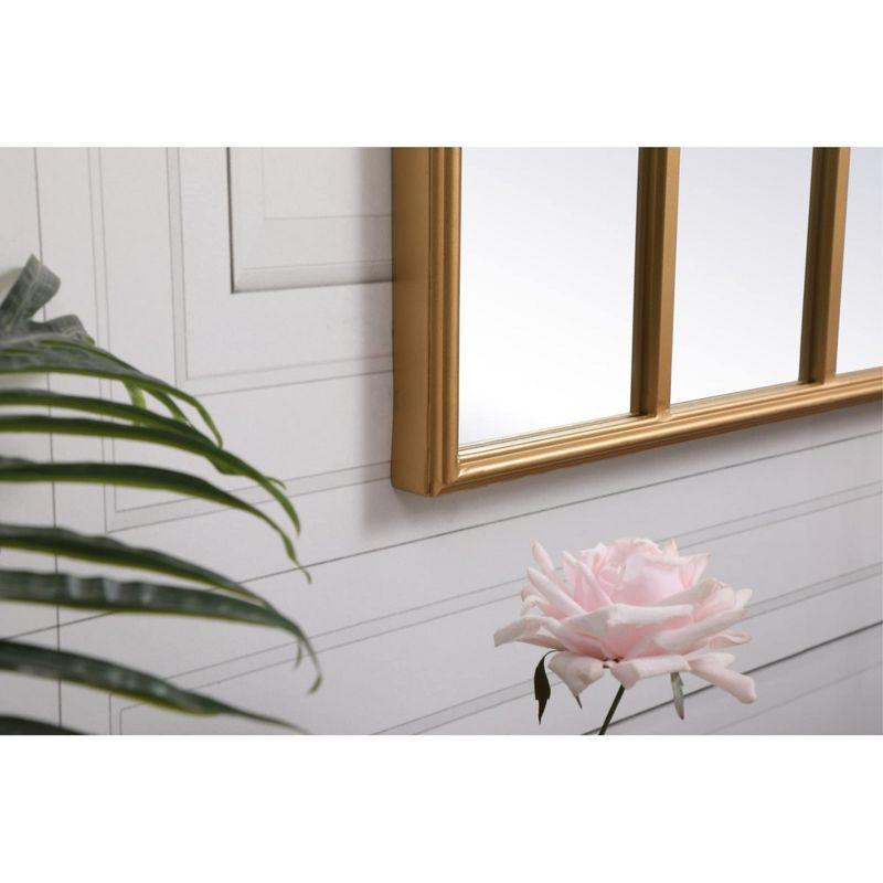Elegant Lighting Metal windowpane mirror 28 inch in in x 41 inch in in Brass