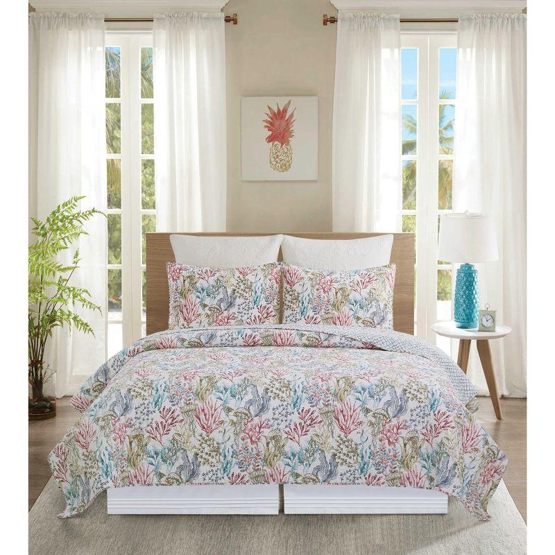 Delphina Cotton Percale Reversible Quilt Set