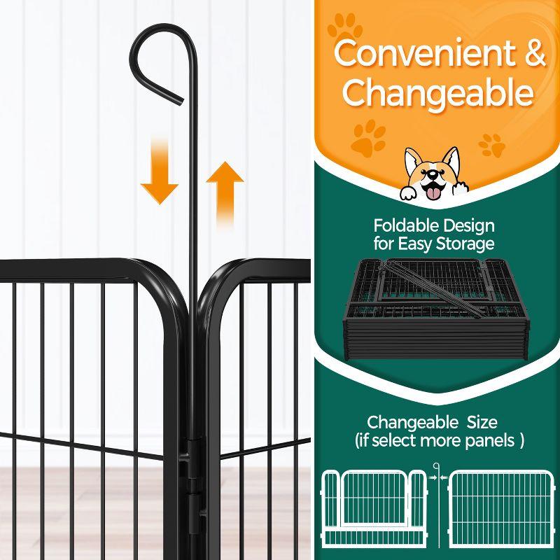 Yaheetech 12 Panel Dog Playpen Dog Exercise Pen Cat Fence, Black