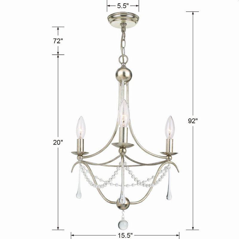 Crystorama Lighting Metro 3 - Light Chandelier in  Antique Silver