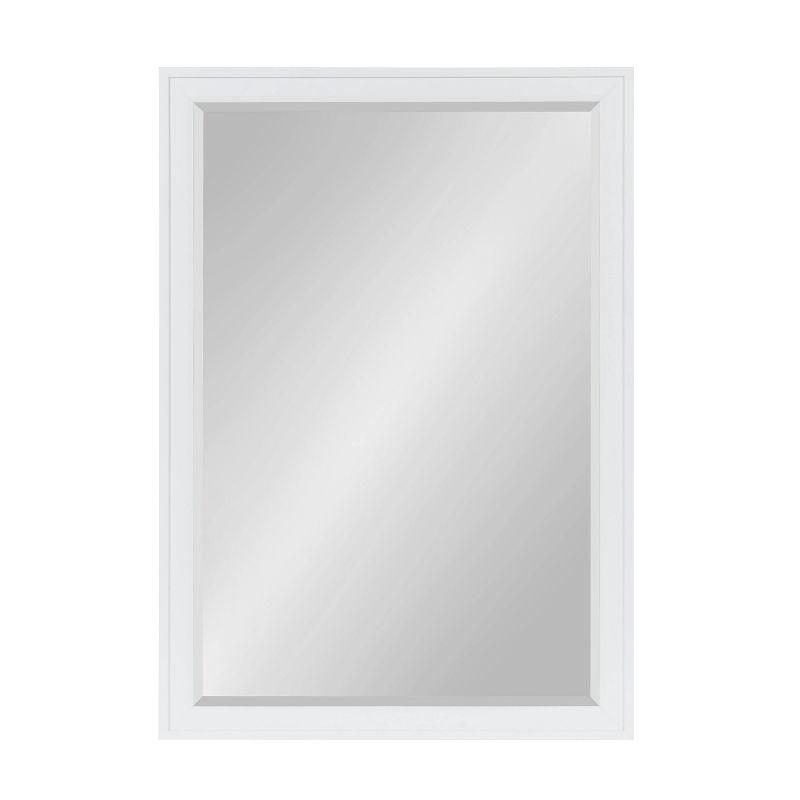 27.5" x 39.5" Bosc Rectangle Wall Mirror White - DesignOvation: Polystyrene Frame, No Assembly Required