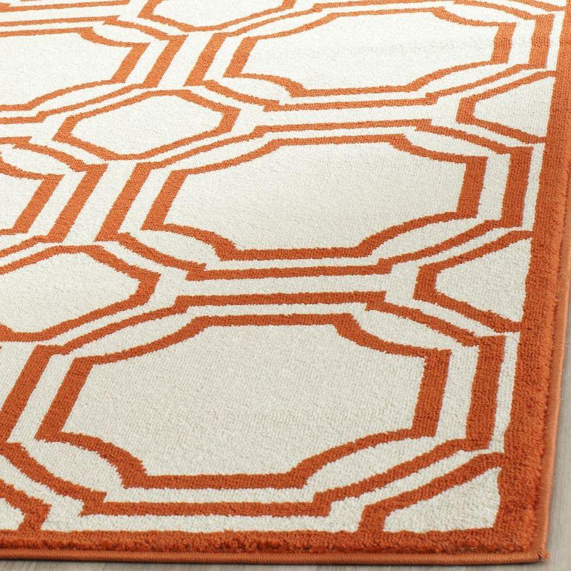 Reversible Ivory Geometric Hand-Knotted Cotton Blend 4' x 6' Rug