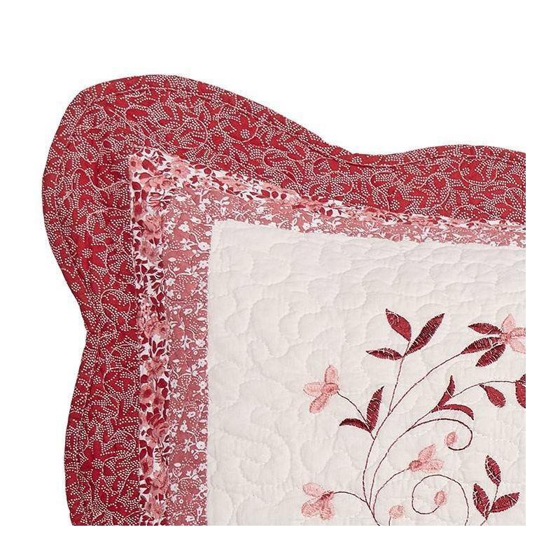 Caroline Pillow Sham Red/Ivory - Modern Heirloom