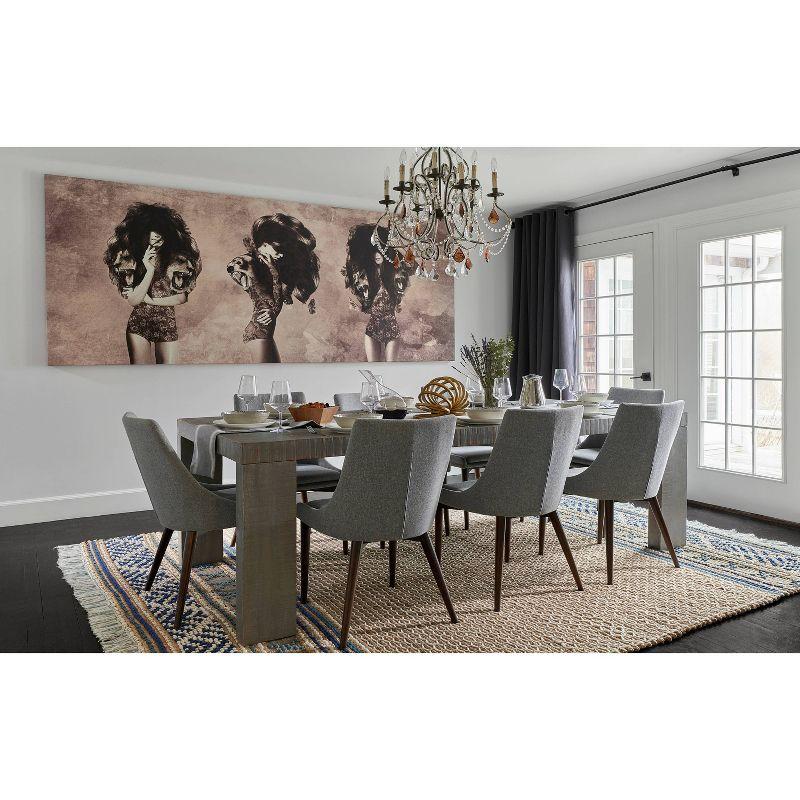 Momeni 5'x7' Esme Joel Striped Handwoven Area Rug Blue: Geometric Pattern, Wool & Jute, Low Pile, Indoor Use