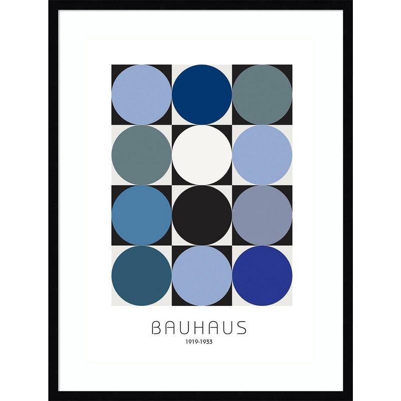 33" x 25" Blue and Black Abstract Framed Wall Art