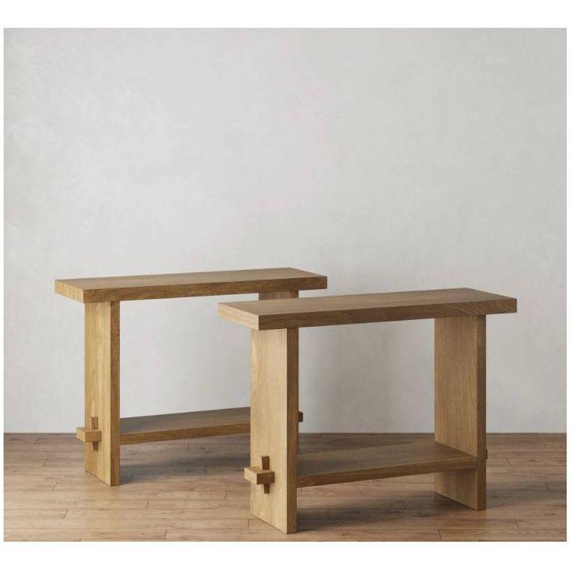 Nathan James Set of 2 Virgo Wood Console Table Set of 2 Light Brown