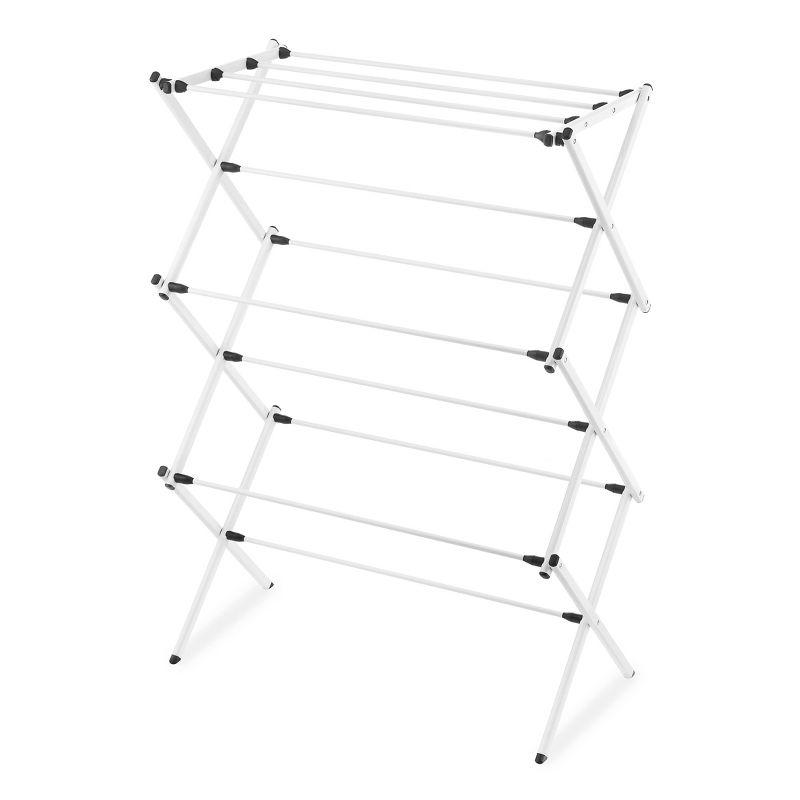 Whitmor Folding Drying Rack White: Steel, Collapsible Clothes Dryer, 32 lb Capacity, 30 sq ft Drying Area, No Tools Assembly