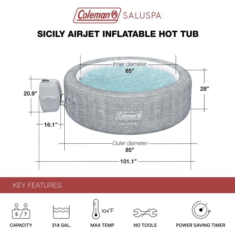 Coleman Sicily Gray Inflatable Round 7-Person Hot Tub Spa