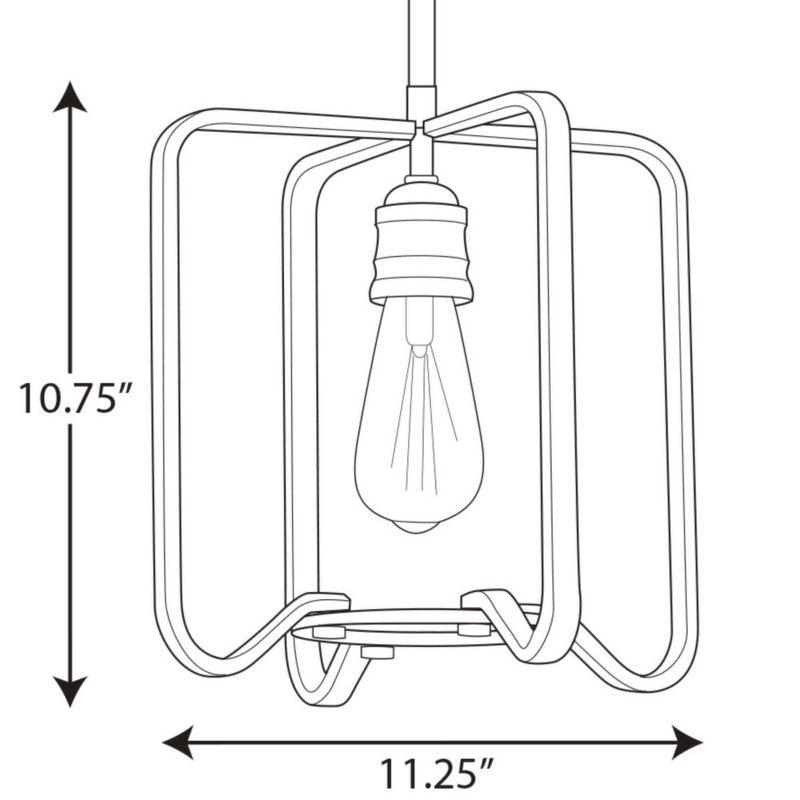 Progress Lighting Foster 1-Light Mini-Pendant, Gilded Iron, Steel, 11.25" Width, 10.75" Height, Incandescent, Dry Rated