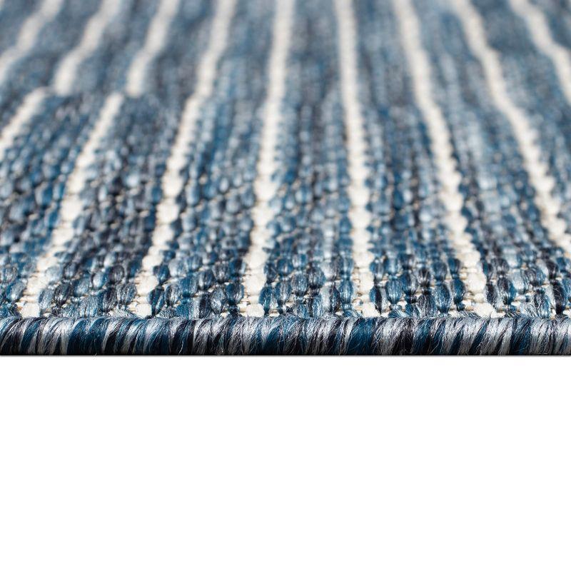 Liora Manne Carmel Texture Stripe Indoor/Outdoor Rug Navy 1'11" x 4'11"