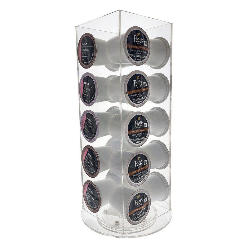 OnDisplay Luxe Acrylic Coffee Pod Carousel Holder - Holds 20 Capsules - Compatible with Keurig® K-Cups