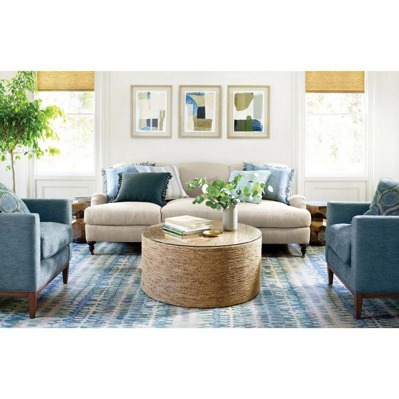 Paint Chip Abstract Hand Wool Indigo/Denim/Beige Area Rug