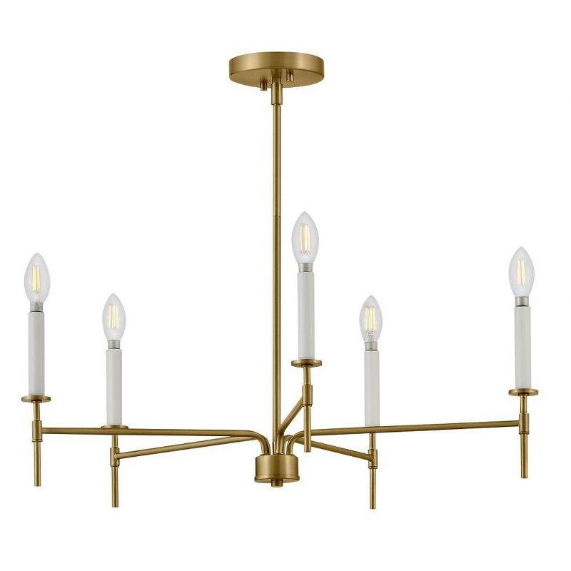 Lark Hux 5 - Light Chandelier in  Lacquered Brass