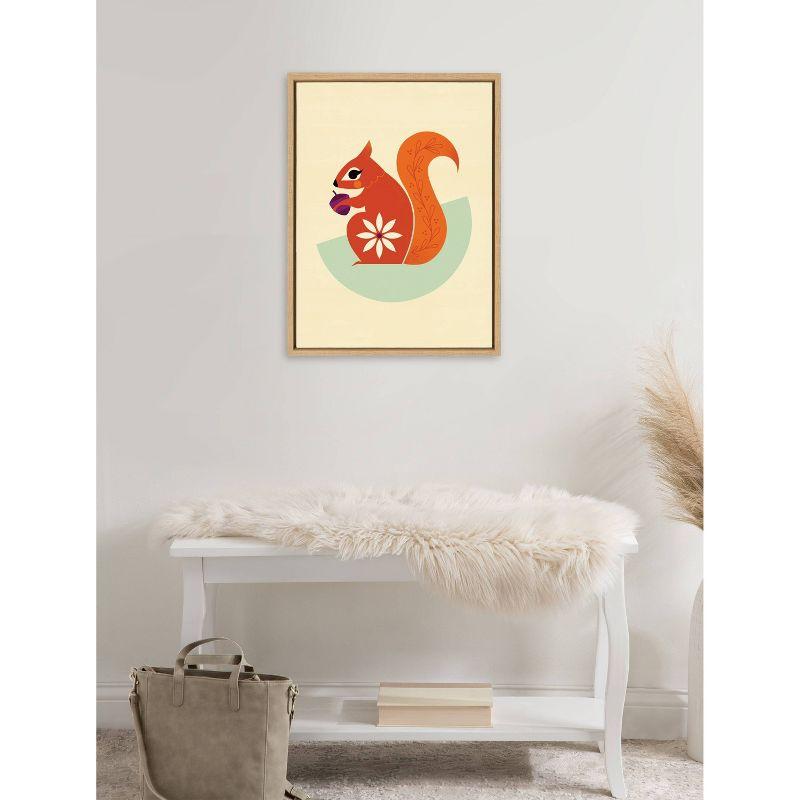 Kate & Laurel All Things Decor 18"x24" Sylvie Squirrel Wall Art by Amber Leaders Designs Natural Colorful Animal Illustration