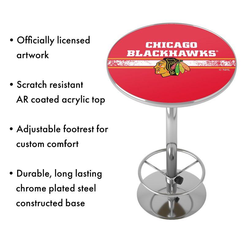 27'' Light Wood & Metal Chicago Blackhawks Retro Bar Table