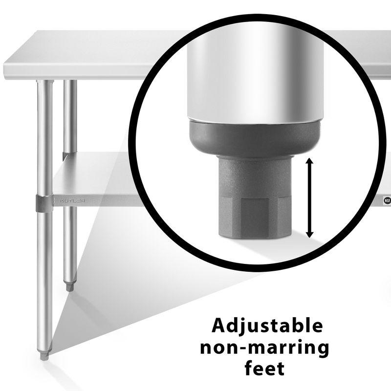 Heavy-Duty Stainless Steel Commercial Prep Table with Undershelf