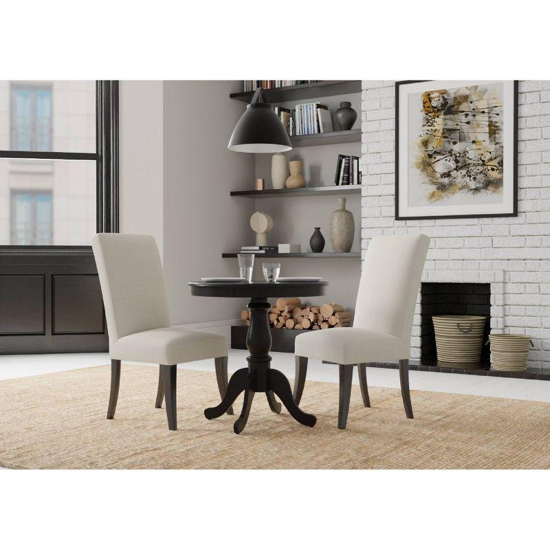 Carolina Living 30" Salem Round Pedestal Dining Table Black: Rubberwood, MDF, Non-Extension