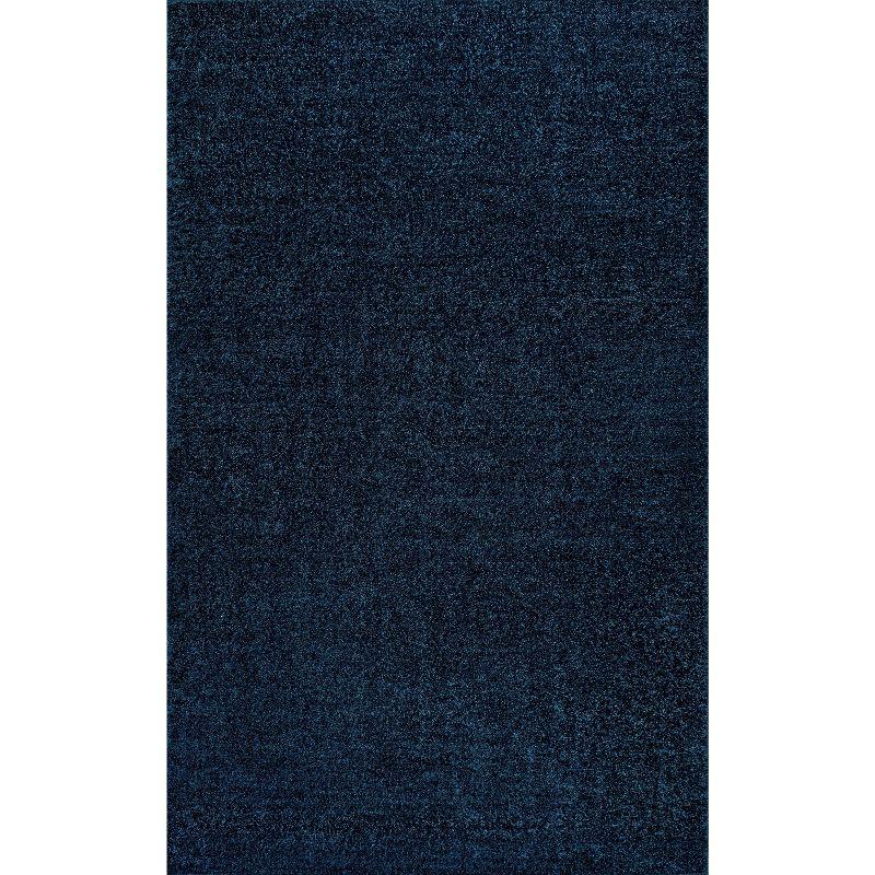 8'x10' Haze Solid Low-Pile Area Rug, Navy - JONATHAN Y