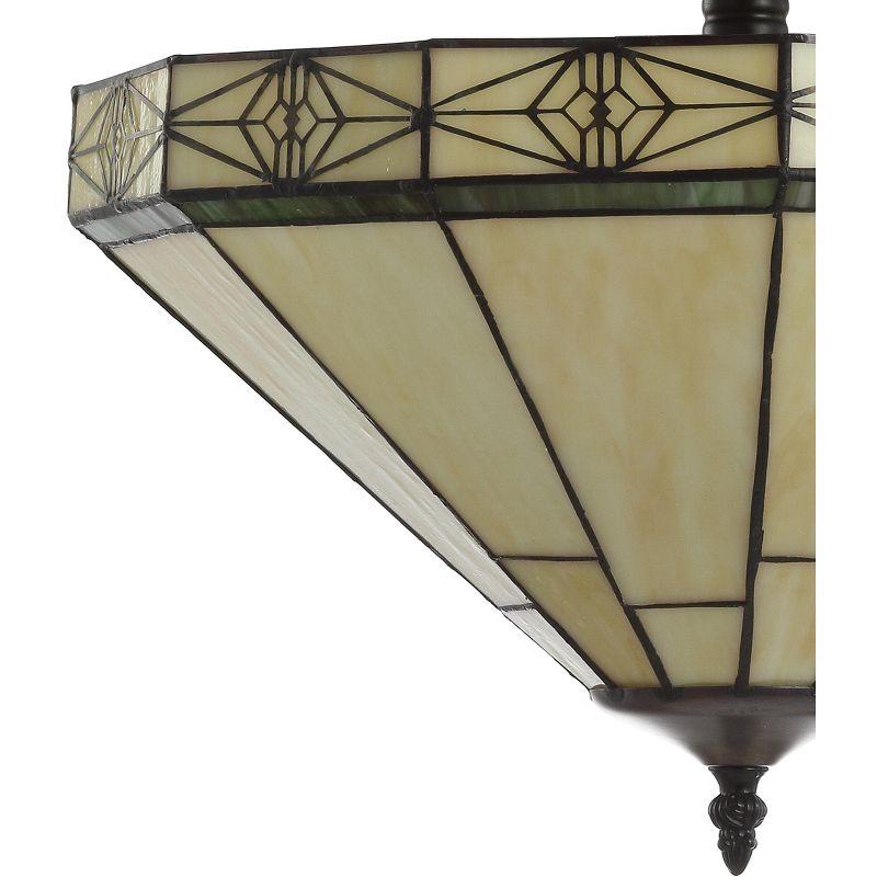 Elegant Tiffany-Style 16" Cream Glass LED Ceiling Light