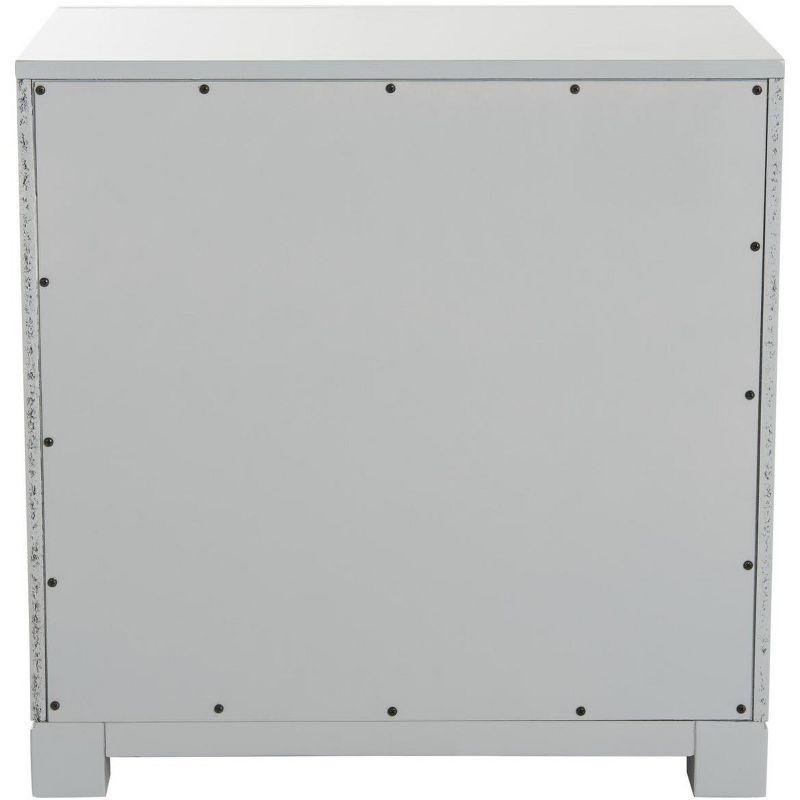 Raina 3 Drawer Greek Key Nightstand - Grey - Safavieh