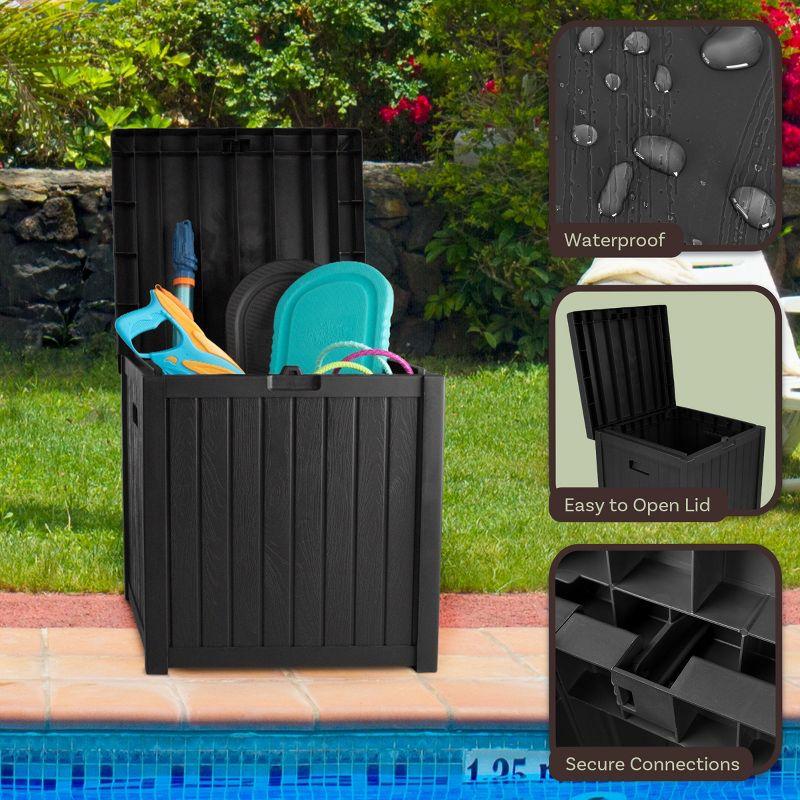 50 Gallon Outdoor Deck Box for Pool Accessories or Patio Furniture Cushions - Waterproof Fade-Resistant by Pure Garden