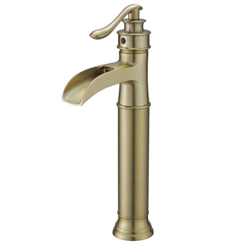 Brushed Gold Single Handle High-Arc Bathroom Faucet