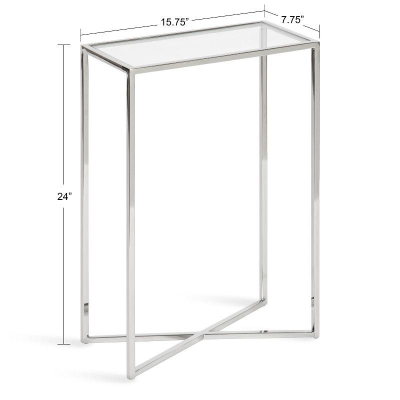 Kate and Laurel Jaspur Rectangle Metal Side Table, 16x8x24, Silver