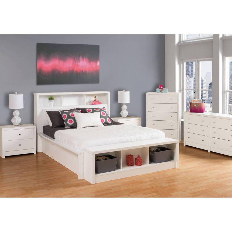 Prepac Calla 5 Drawer Chest White: Chic Cosmopolitan Storage, Chrome Knobs, Laminated Surface