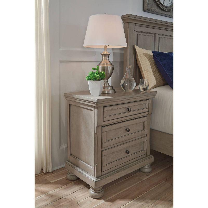 Lettner Light Gray Traditional 2-Drawer Nightstand with Silver-Tone Hardware