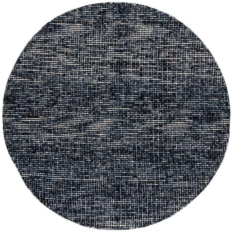 Abstract ABT468 Handmade Indoor Area Rug - Black/Grey - 6' Round - Safavieh