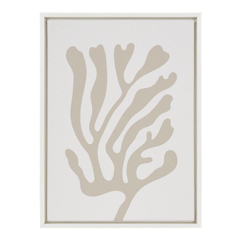 Sylvie Abstract Coral Coastal Frame Canvas by Creative Bunch White - Kate & Laurel All Things Decor