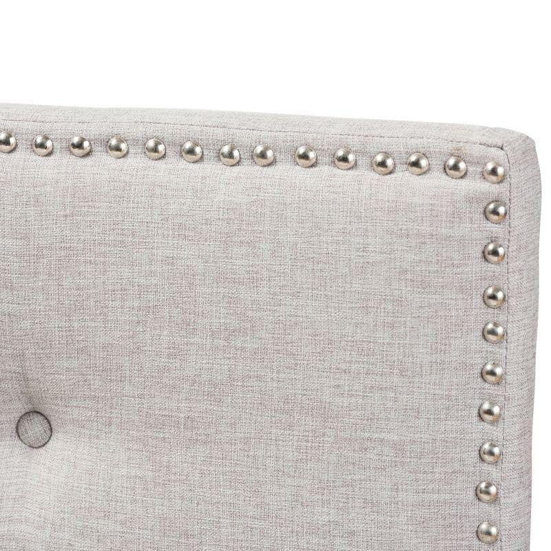 Queen Windsor Modern and Contemporary Fabric Upholstered Headboard Beige - Baxton Studio: Durable Polyester, Nailhead Trim