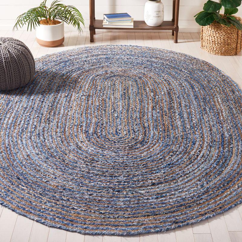 Cape Cod CAP202 Woven Indoor Area Rug - Blue/Natural - 8'x10' Oval - Safavieh