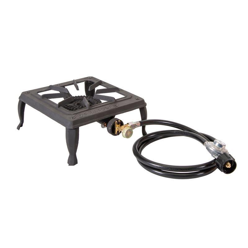 Stansport Single Burner Cast Iron Stove with Regulator Hose