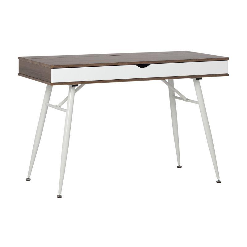 Alcove Writing Desk Chestnut - Calico Designs: Metal Frame, MDF Surface, Mid-Century Modern Style